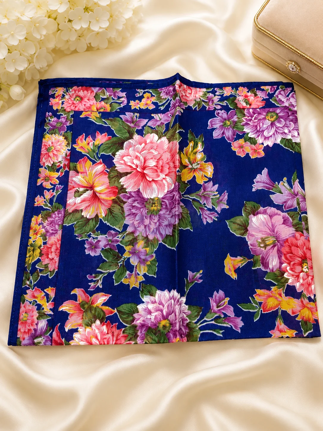 Premium Ladies Floral Cotton Handkerchief Set – 2 Colors