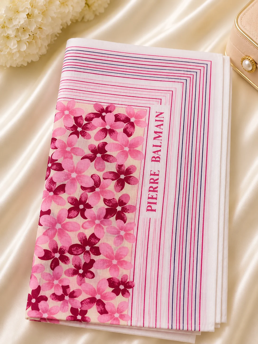 Balmain Floral Premium Cotton Ladies Handkerchief