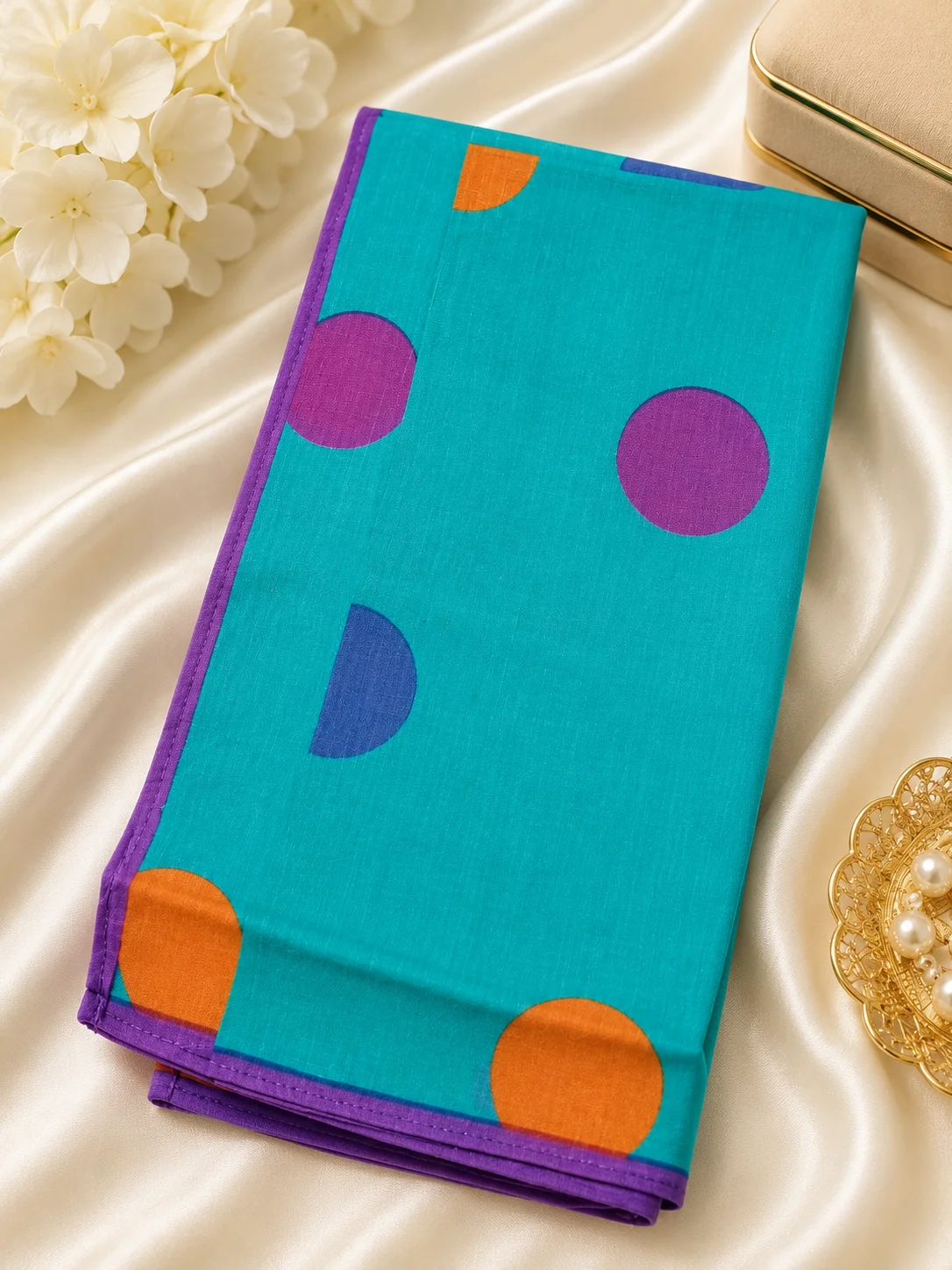Luxury Turquoise Ladies Handkerchief