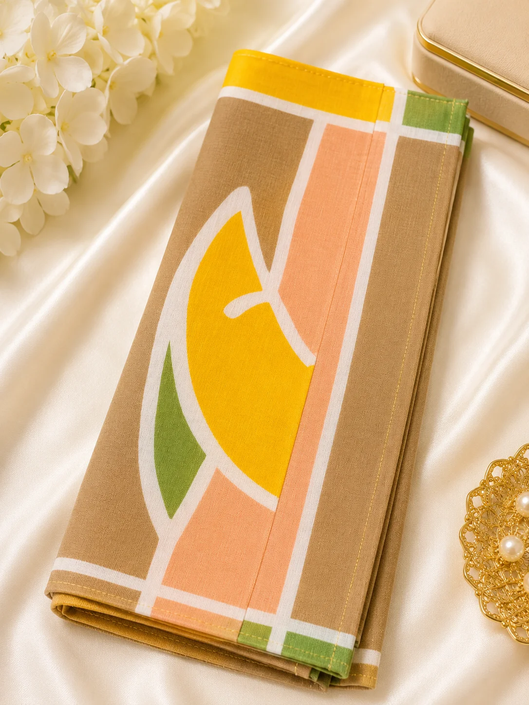 Geometric Printed Ladies Handkerchief