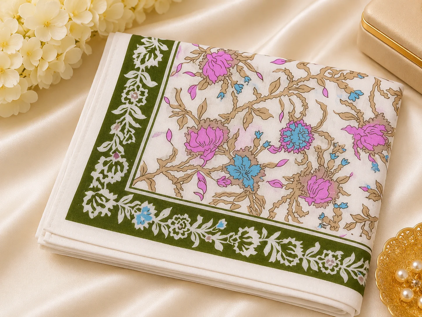 Floral Printed Cotton Ladies Handkerchief