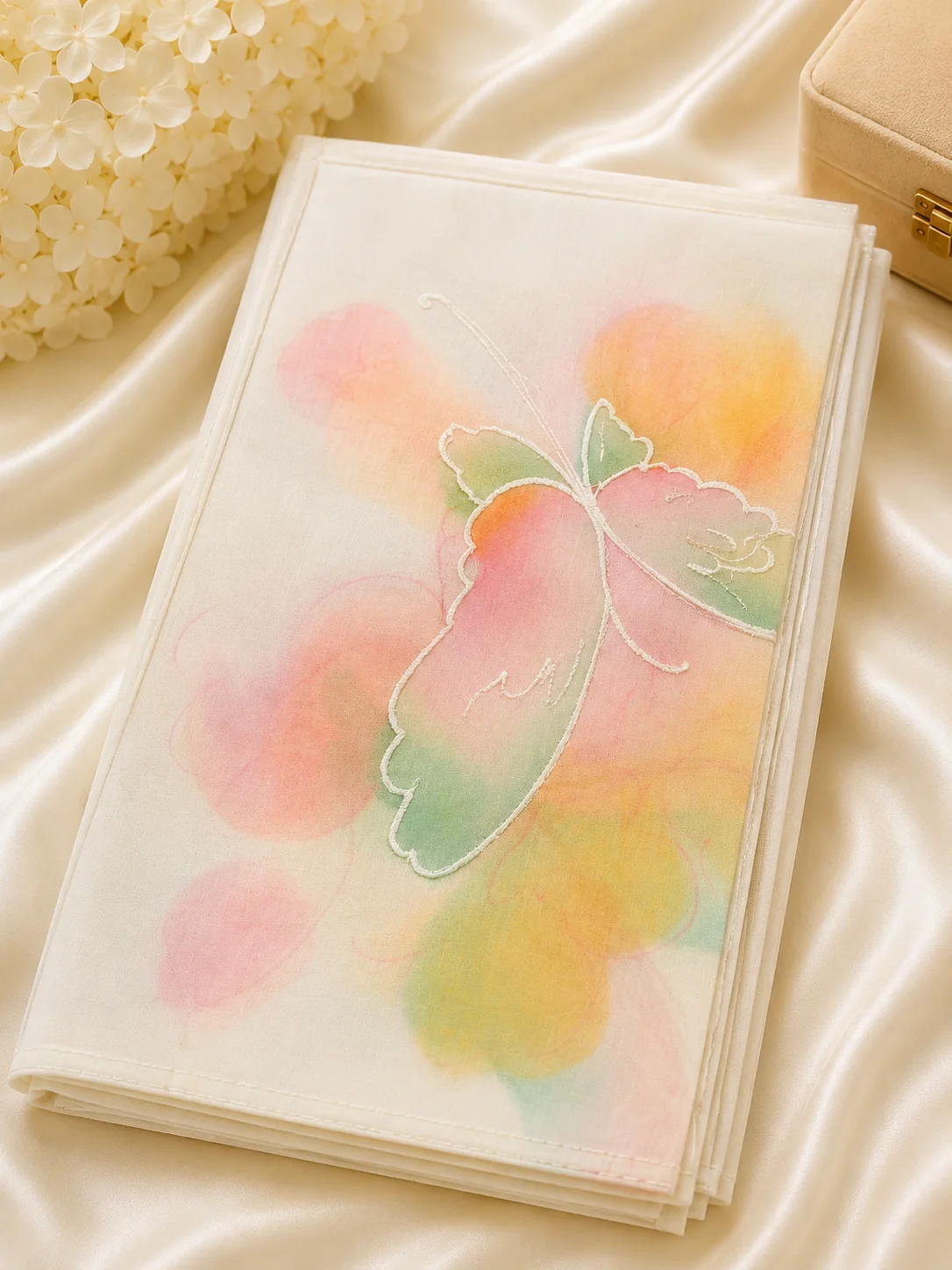 Elegant Pastel Butterfly Printed Handkerchief