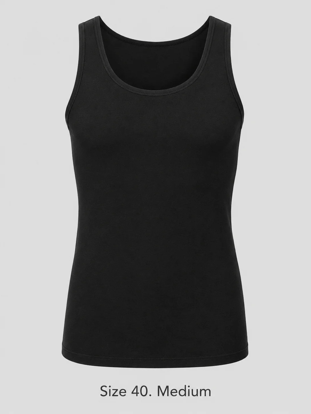 Tempo Men's Black Cotton Tank Top – Size 40 (Medium)