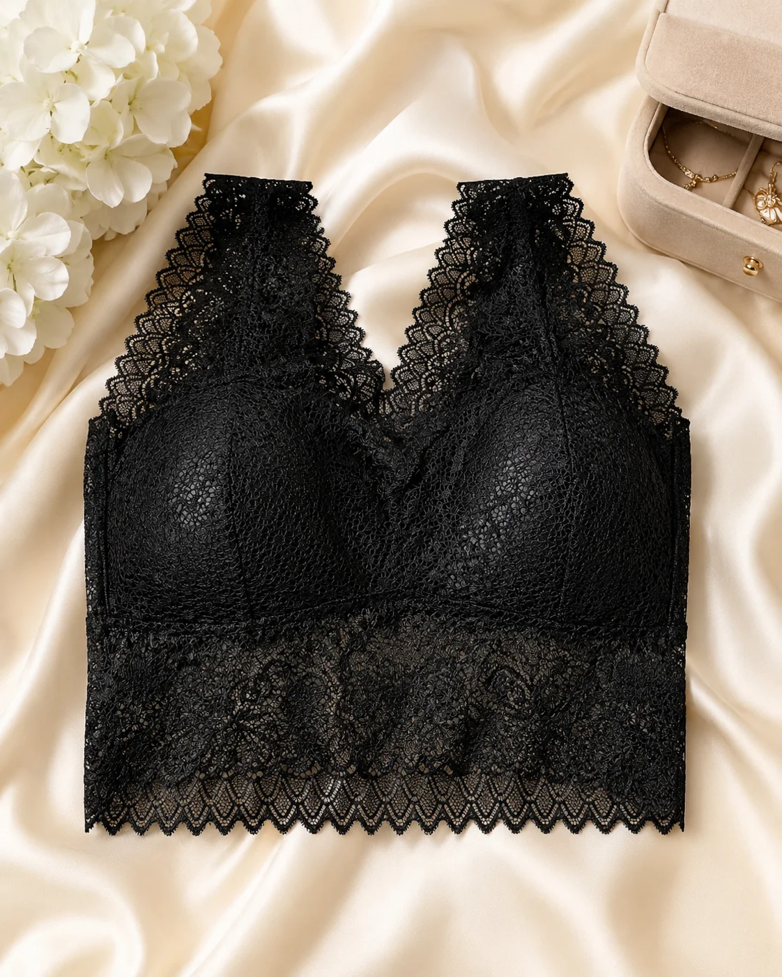 3 Colors Collection Premium Lace Padded Blouse Bra – Black, Beige & Wine