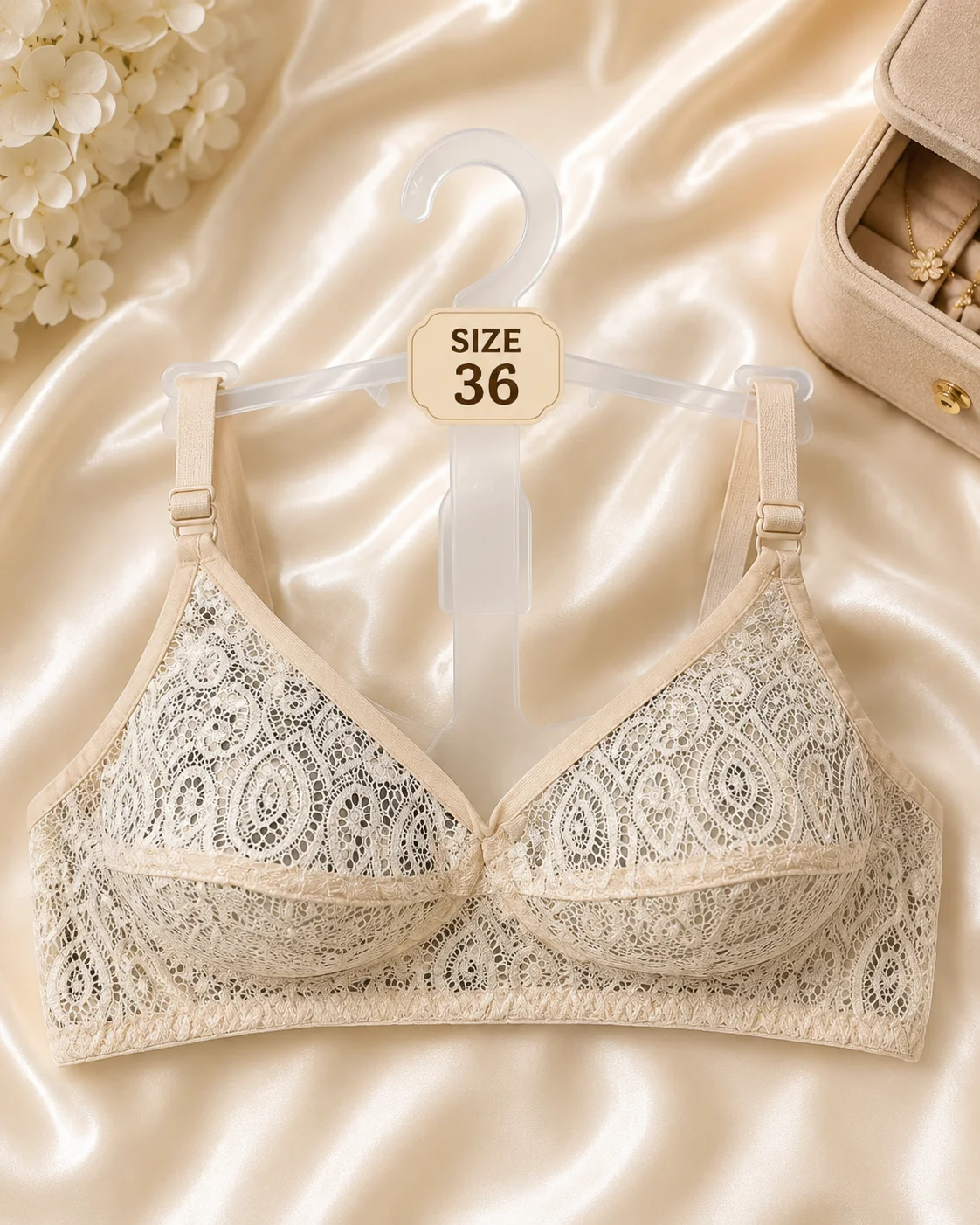 Premium Net Lace Bra for Women – Soft Comfort | Size 36