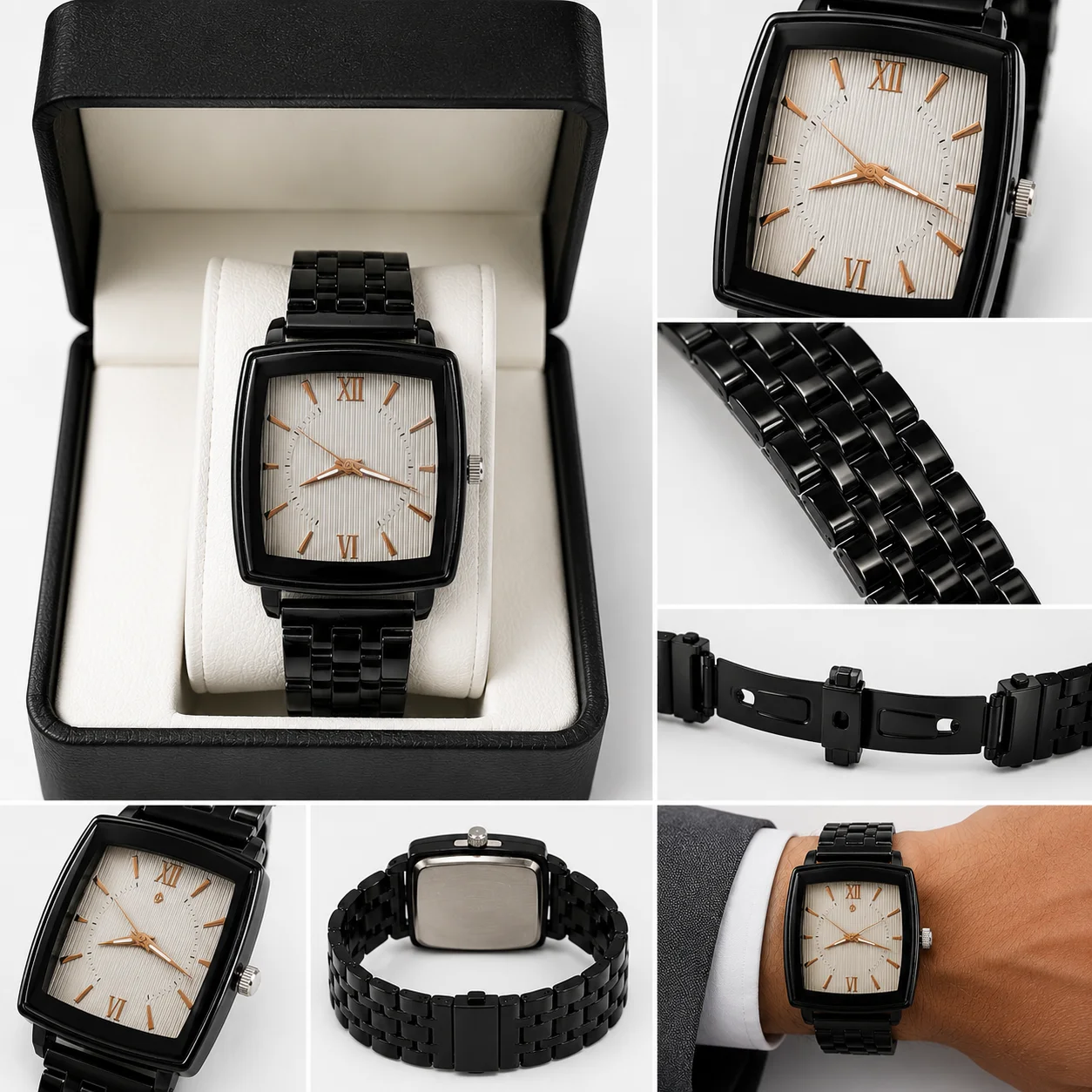FITROSS Black Square Quartz Men's Watch