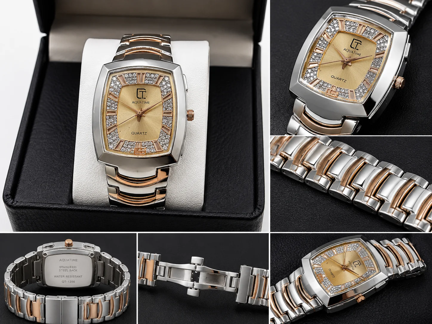AQUATIME Luxury Two-Tone Quartz Men's Wrist Watch