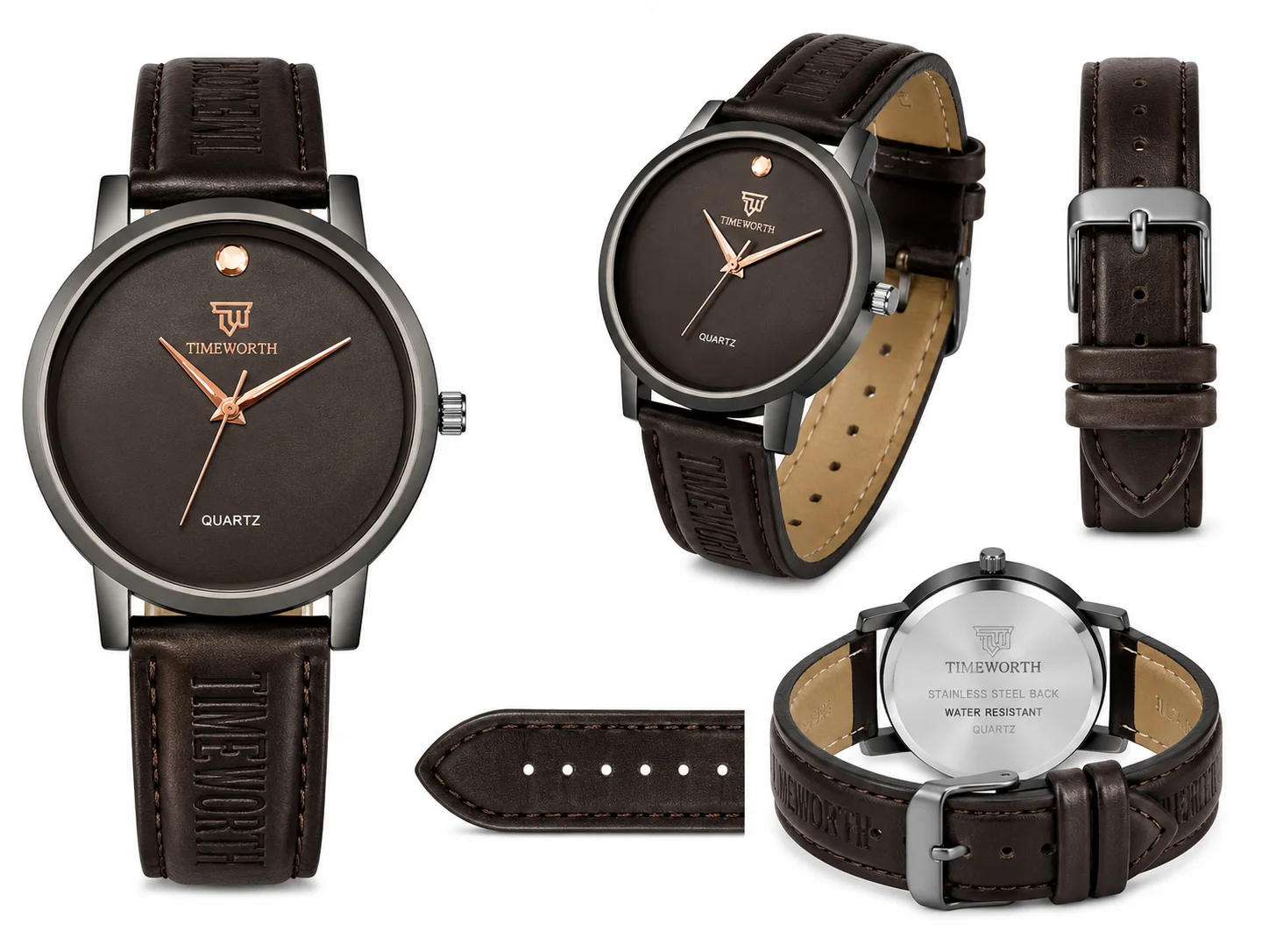 TIMEWORTH Men's Black Analog Quartz Watch