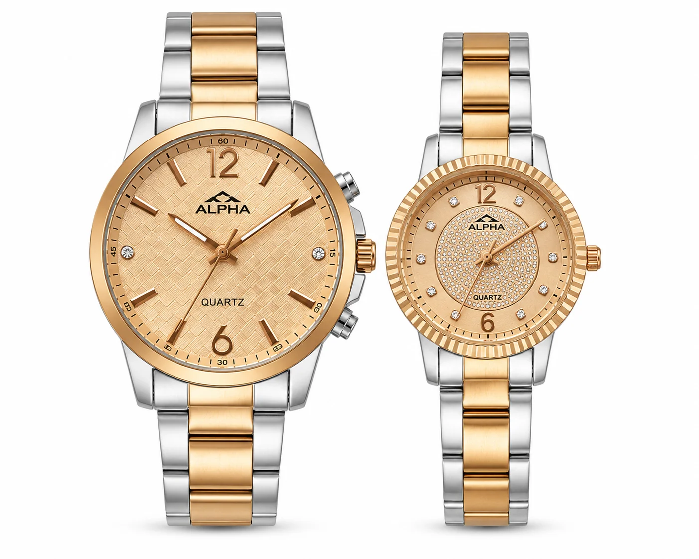 Alpha Luxury Couple Watch Set