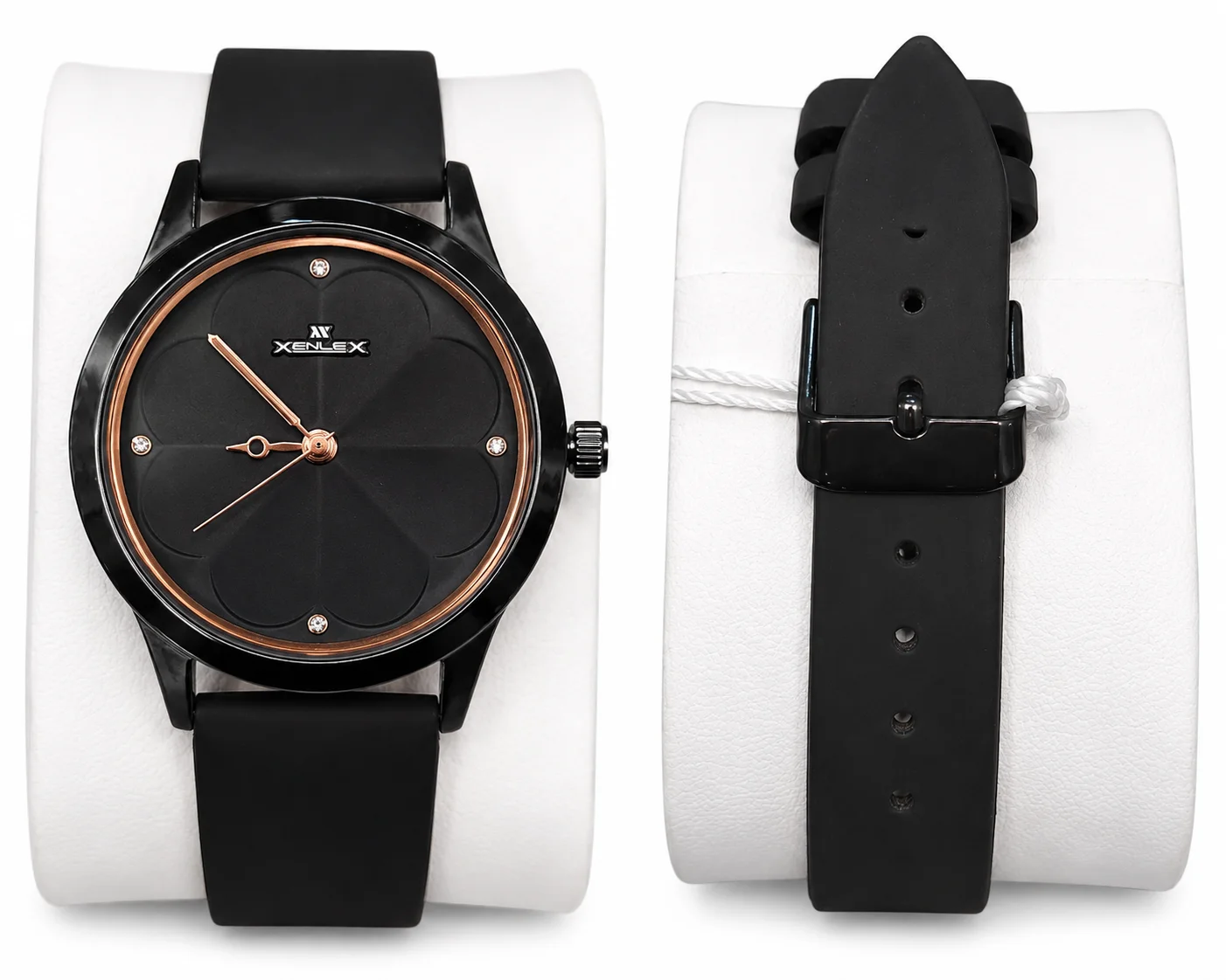XENLEX Elegant Black Floral Dial Women's