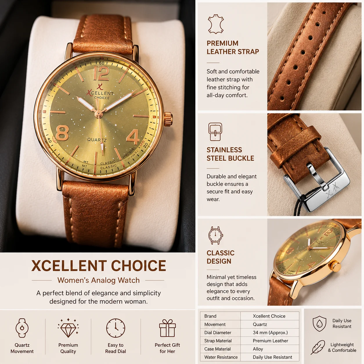 Xcellent Choice Classic Analog Watch for Women