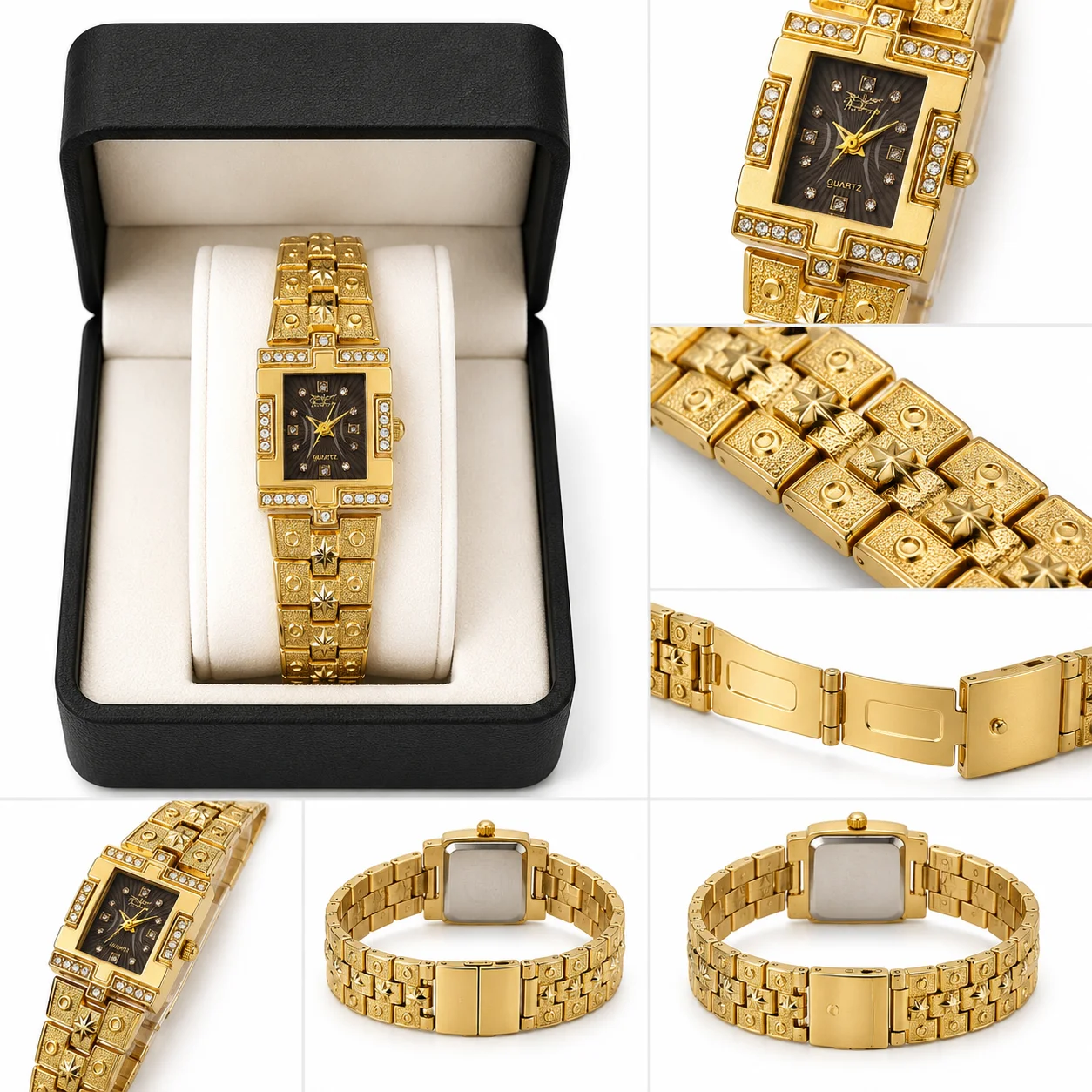 Luxury Gold Women's Analog Wrist Watch