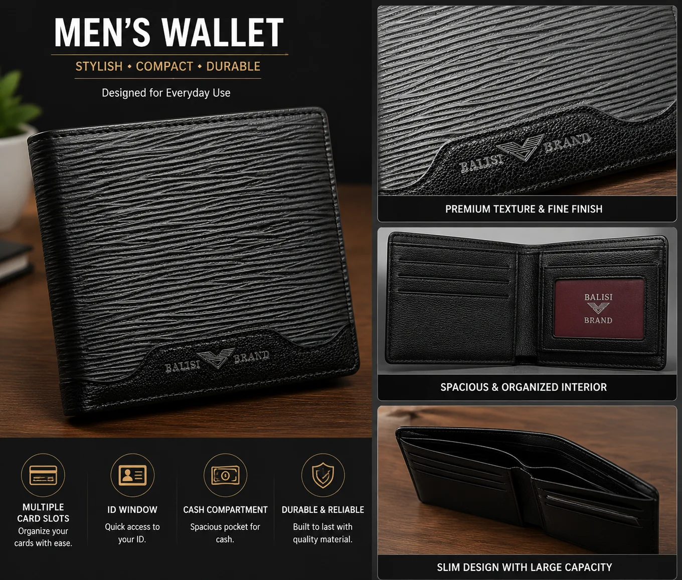 BALISI Premium Textured Men's Wallet